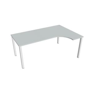 Pracovný stôl Uni, ergo, ľavý, 180x75,5x120 cm, sivá/biela