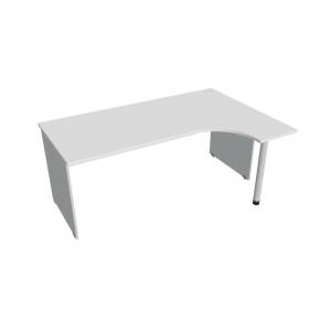 Pracovný stôl Gate, ergo, ľavý, 180x75,5x120 cm, biela/sivá