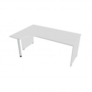 Pracovný stôl Gate, ergo, pravý, 180x75,5x120 cm, biela/biela