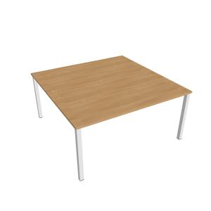 Pracovný stôl Uni, zdvojený, 160x75,5x160 cm, dub/biela