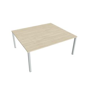 Pracovný stôl Uni, zdvojený, 180x75,5x160 cm, agát/sivá