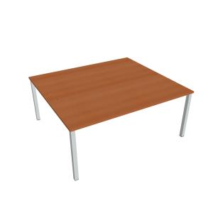 Pracovný stôl Uni, zdvojený, 180x75,5x160 cm, čerešňa/sivá