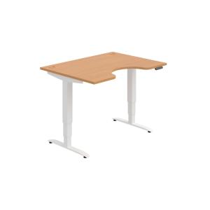 Pracovný stôl Motion Ergo, PO, 3S, 120x61-128x90 cm, buk/biely