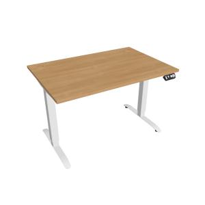 Pracovný stôl Motion, PO, 2S, 120x70,5-120,5x80 cm, dub/biela
