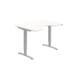 Pracovný stôl Motion Ergo, ZO, 2S, 120x70,5-120,5x90 cm, biela/sivá