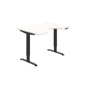 Pracovný stôl Motion Ergo, PO, 2S, 120x70,5-120,5x90 cm, biela/čierna