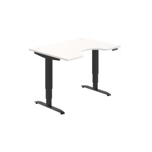 Pracovný stôl Motion Ergo, PO, 3S, 120x61-128x90 cm, biela/čierna