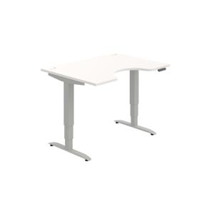 Pracovný stôl Motion Ergo, PO, 3S, 120x61-128x90 cm, biela/sivá