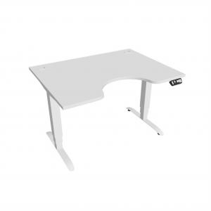 Pracovný stôl Motion Ergo, PO, 3S, 120x61-128x90 cm, biela/biela