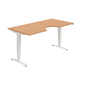 Pracovný stôl Motion Ergo, ZO, 3S, 180x61-128x90 cm, buk/biely
