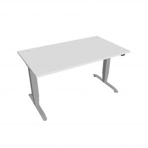 Pracovný stôl Motion, ZO, 3S, 140x61 - 128x80 cm, biela/sivá