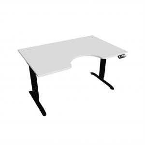 Pracovný stôl Motion Ergo, PO, 2S, 140x70,5-120,5x90 cm, biela/čierna