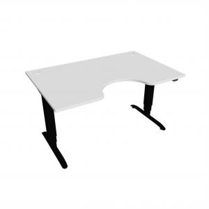 Pracovný stôl Motion Ergo, ZO, 3S, 140x61-128,x90 cm, biela/čierna