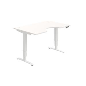 Pracovný stôl Motion Ergo, PO, 3S, 140x61-128x90 cm, biela/biela