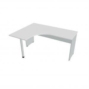 Pracovný stôl Gate, ergo, pravý, 160x75,5x120 cm, biely/sivý