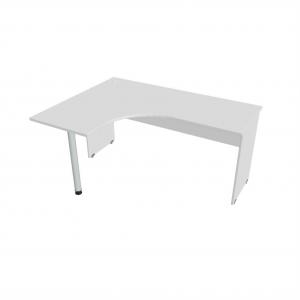 Pracovný stôl Gate, ergo, pravý, 160x75,5x120 cm, biely/biely