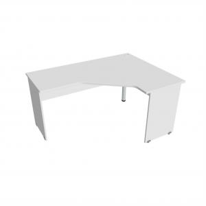 Pracovný stôl Gate, ergo, ľavý, 160x75,5x120 cm, biely/biely