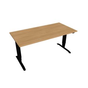 Pracovný stôl Motion, ZO, 3S, 160x61 - 128x80 cm, dub/čierna