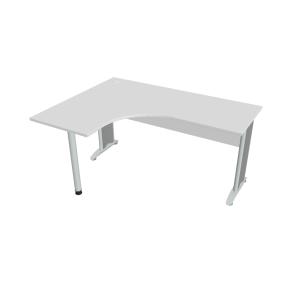 Pracovný stôl Cross, ergo, pravý, 160x75,5x120 cm, biela/kov