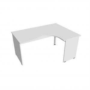 Pracovný stôl Gate, ergo, ľavý, 160x75,5x12 cm, biely/biely