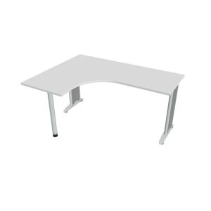 Pracovný stôl Flex, ergo, pravý, 160x75,5x120 (60x60) cm, biela/kov
