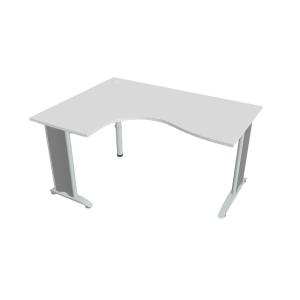 Pracovný stôl Flex, ergo, pravý, 160x75,5x120 (60x80) cm, biela/kov