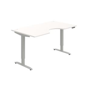 Pracovný stôl Motion Ergo, PO, 2S, 160x70,5-120,5x90 cm, biela/sivá