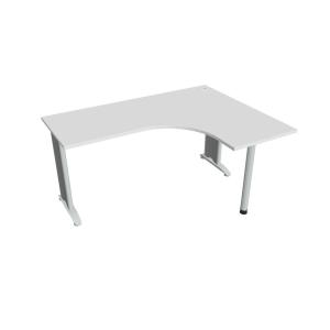 Pracovný stôl Flex, ergo, ľavý, 160x75,5x120 (60x60) cm, biela/kov