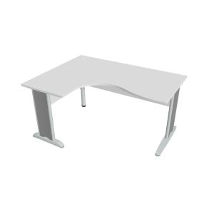 Pracovný stôl Cross, ergo, pravý, 160x75,5x120 cm, biela/kov