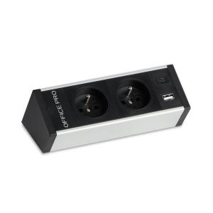 Zásuvkový pevný panel na hranu stola PECZ B 002