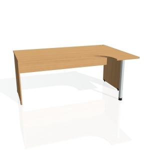 Pracovný stôl Gate, ergo, ľavý, 180x75,5x120 cm, buk/buk