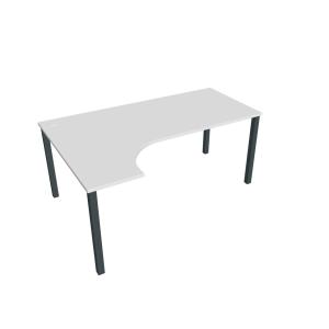 Pracovný stôl Uni, ergo, pravý, 180x75,5x120 cm, biela/čierna
