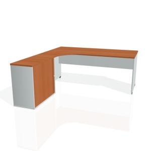 Pracovný stôl Gate, ergo, pravý, 180x75,5x200 cm, čerešňa/sivá