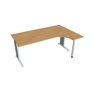 Pracovný stôl Cross, ergo, ľavý, 180x75,5x120 cm, dub/kov