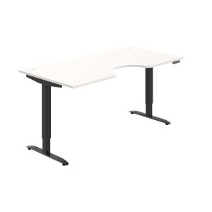 Pracovný stôl Motion Ergo, PO, 2S, 180x70,5-120,5x90 cm, biela/čierna