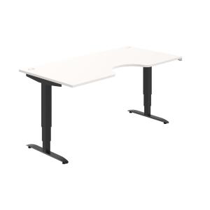 Pracovný stôl Motion Ergo, ZO, 3S, 180x61-128x90 cm, biela/čierna