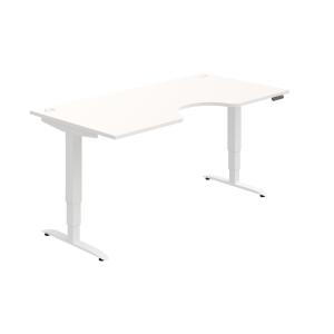 Pracovný stôl Motion Ergo, PO, 3S, 180x61-128x90 cm, biela/biela