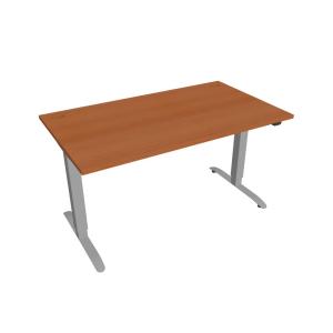 Pracovný stôl SIMPLE, ZO, 2S, 140x70,5-120,5x80 cm, čerešňa/sivá