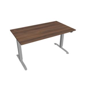 Pracovný stôl SIMPLE, ZO, 2S, 140x70,5-120,5x80 cm, orech/sivá