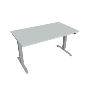 Pracovný stôl SIMPLE, ZO, 2S, 140x70,5-120,5x80 cm, sivá/sivá