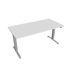 Pracovný stôl SIMPLE, ZO, 2S, 160x70,5-120,5x80 cm, biela/sivá