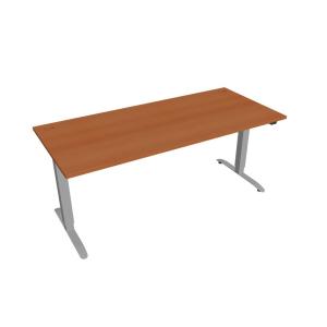 Pracovný stôl SIMPLE, ZO, 2S, 180x70,5-120,5x80 cm, čerešňa/sivá