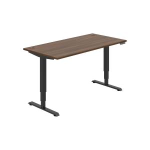 Pracovný stôl RUN, PO, 3S, 160x64,5-130,5x80 cm, orech/čierna