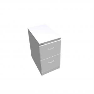 Dvojzásuvková kartotéková skriňa OP, 41,6x73,5x64 cm, biela/sivá