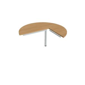 Doplnkový stôl Cross, ľavý, 120x75,5x(80x60) cm, dub/kov