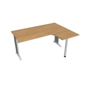 Pracovný stôl Cross, ergo, ľavý,160x75,5x120 cm, dub/kov