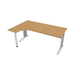Pracovný stôl Cross, ergo, pravý, 180x75,5x120 cm, buk/kov