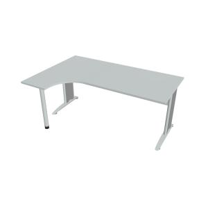 Pracovný stôl Cross, ergo, pravý, 180x75,5x120 cm, sivá/kov
