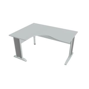 Pracovný stôl Cross, ergo, pravý, 160x75,5x120 cm, sivá/kov
