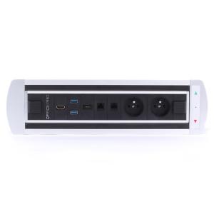 Zásuvkový elektr. otočný panel Vault 012, strieborný